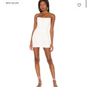 Revolve Superdown Sonya Bustier Mesh Dress White